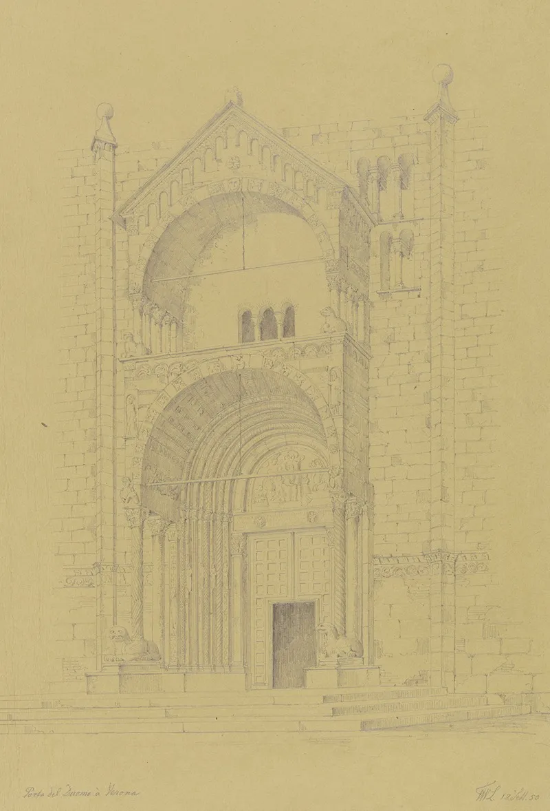 Protiro Des Domes S Maria Assunta In Verona by Friedrich Wilhelm Ludwig - Canvas Print