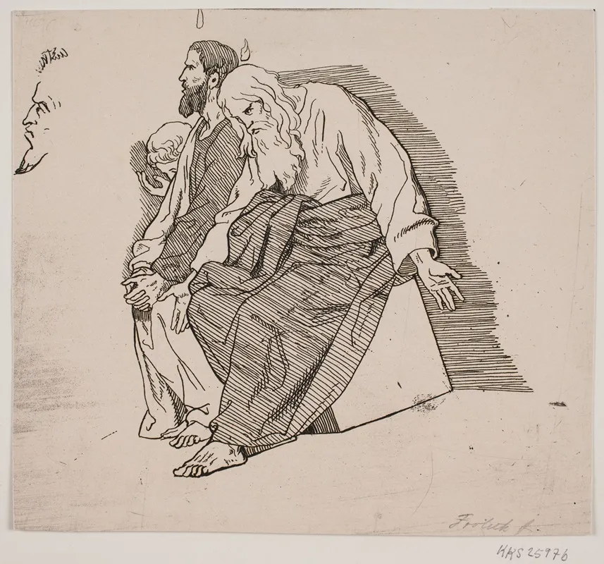 Proveblad Tre Siddende Apostle