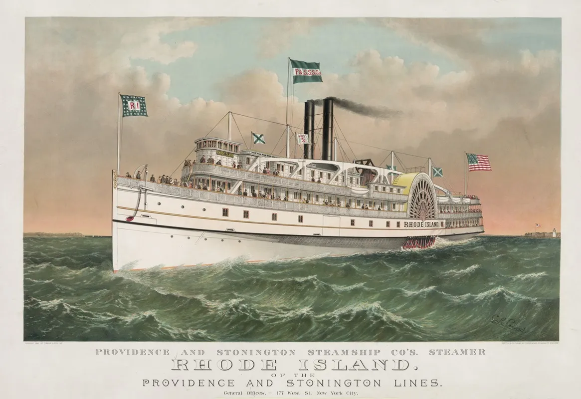 Providence And Stonington Steamship Cos Steamer Rhode Island Of The Providence And Stonington Lines