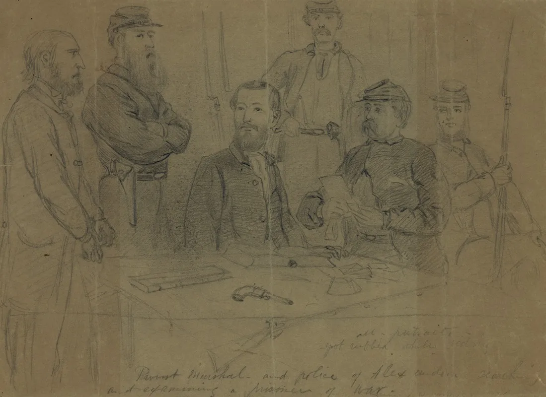 Provost Marshal And Police Of Alexandria Searching And Examining A Prisoner Of War