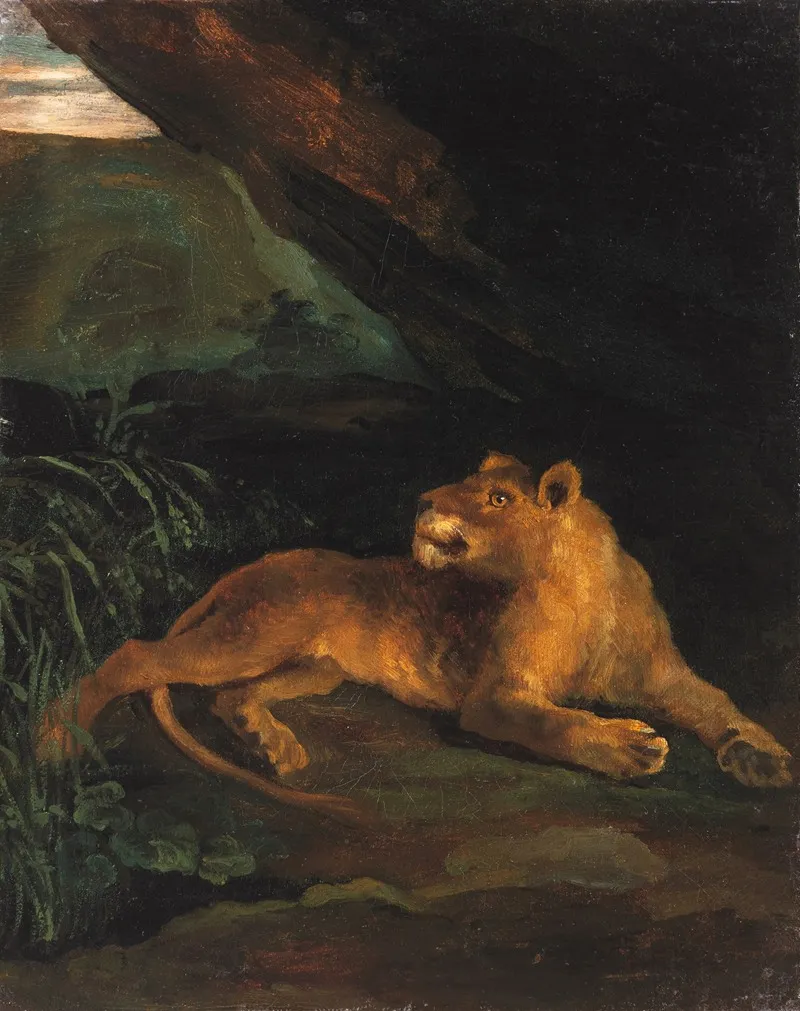 Prowling Lioness by Théodore Géricault - Canvas Print