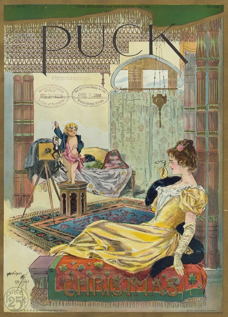 Puck Christmas 6 by Harrison Fisher - Canvas Print