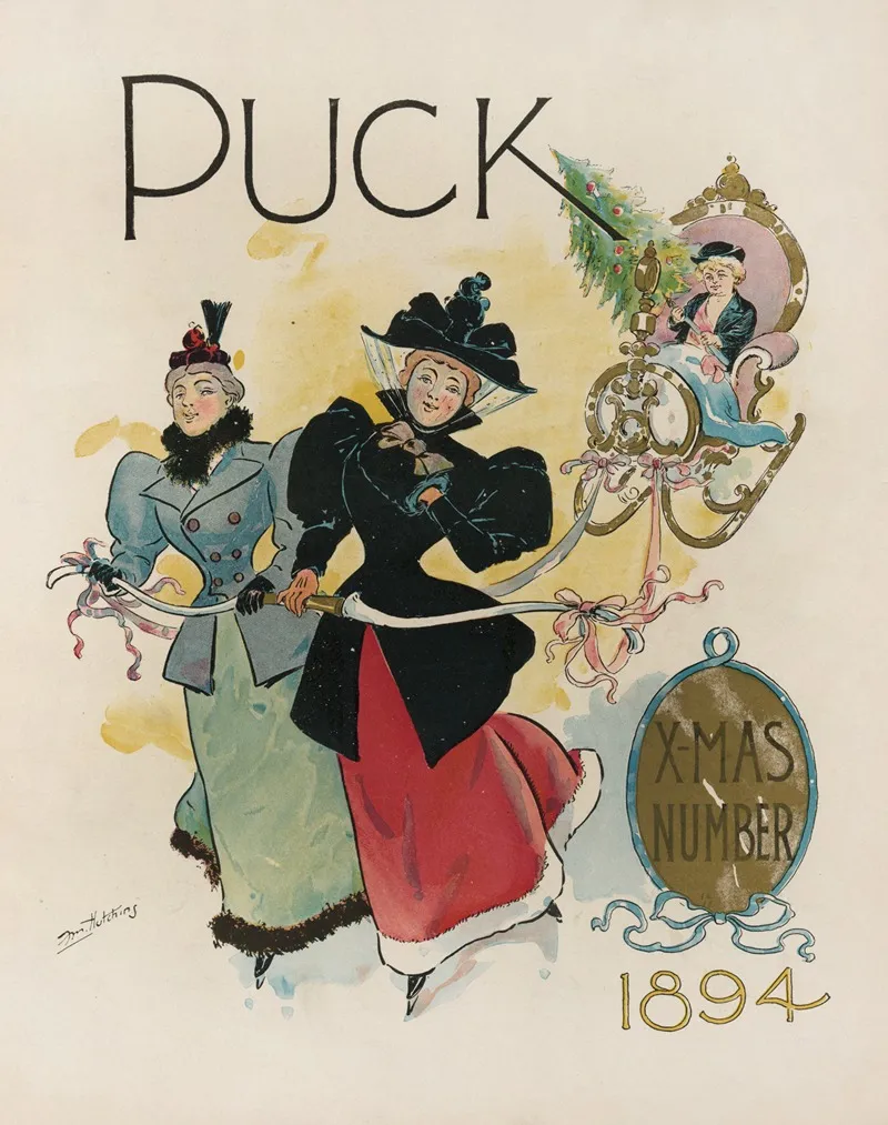Puck Xmas Number 1894 by Frank Marion Hutchins - Canvas Print
