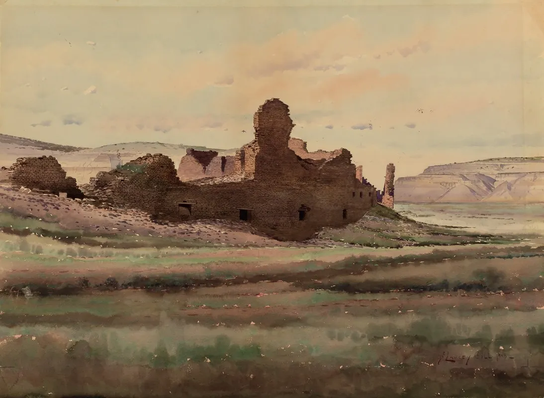 Pueblo Bonito Ruin Chaco Canyon New Mexico by De Lancey Gill - Canvas Print