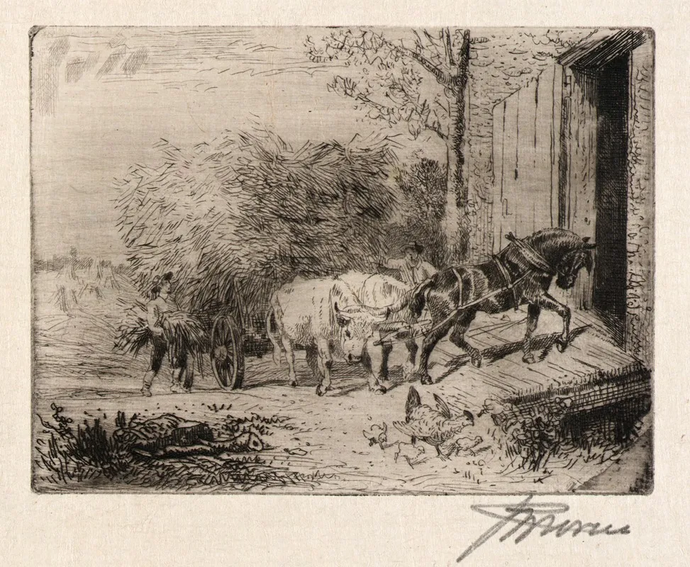 Pulling A Load Of Hay