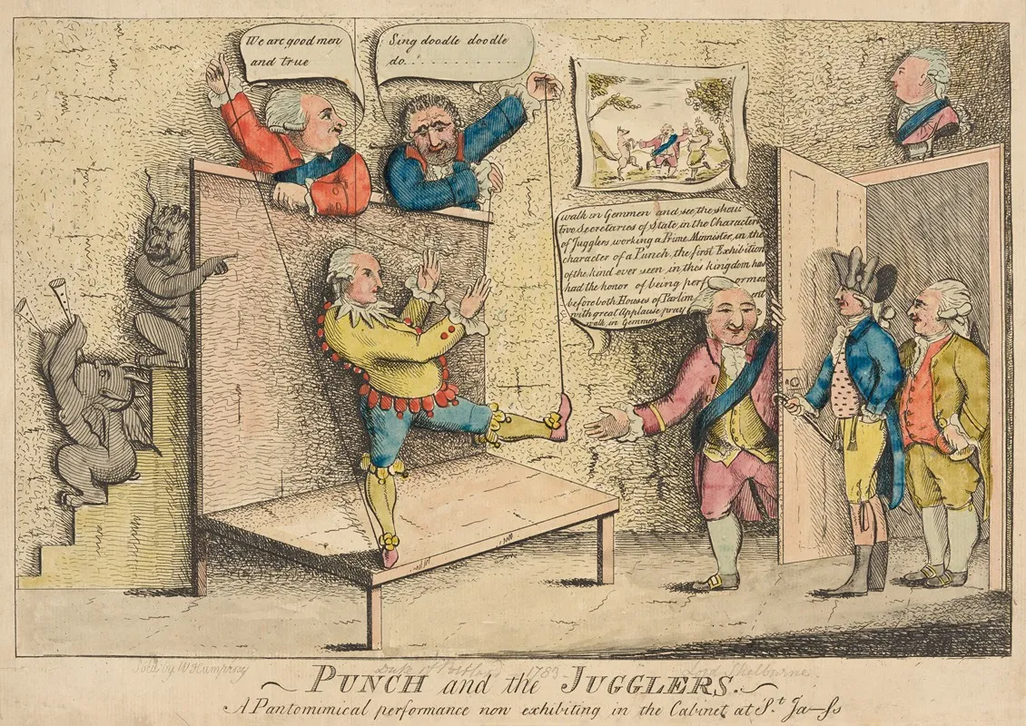 Punch And The Jugglers A Pantomimical Performance Now Exhibiting In The Cabinet At St Ja Ss