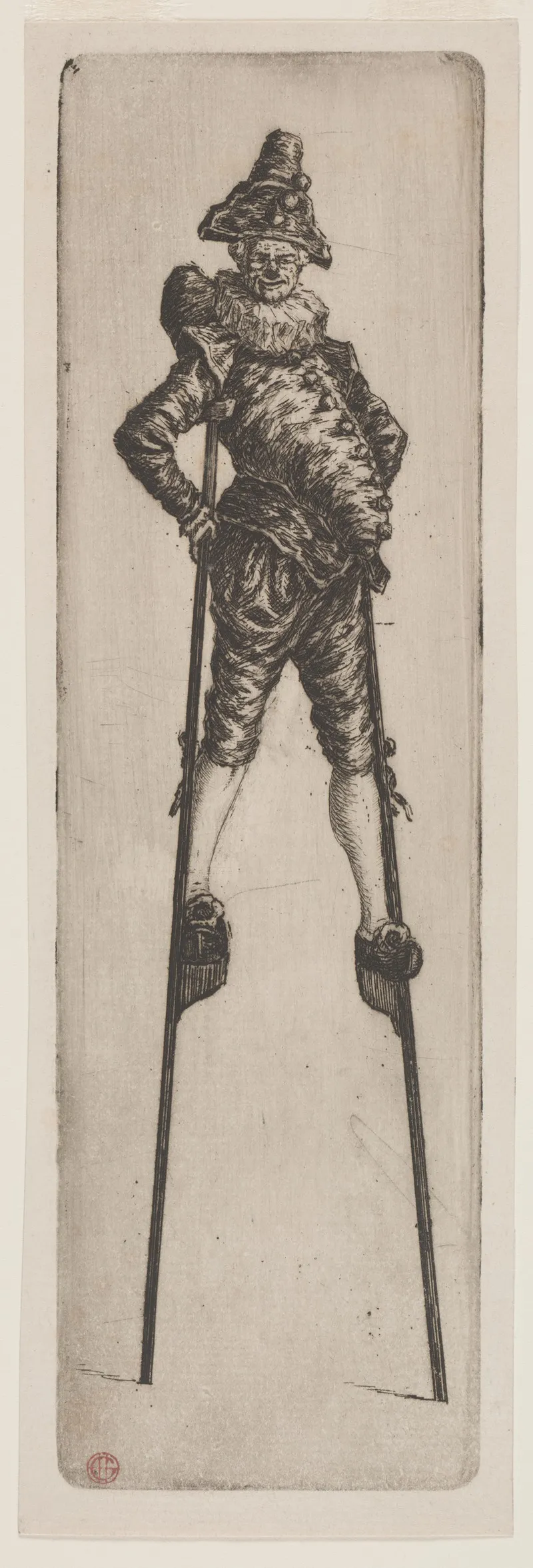 Punchinello On Stilts by Henri-Charles Guérard - Canvas Print
