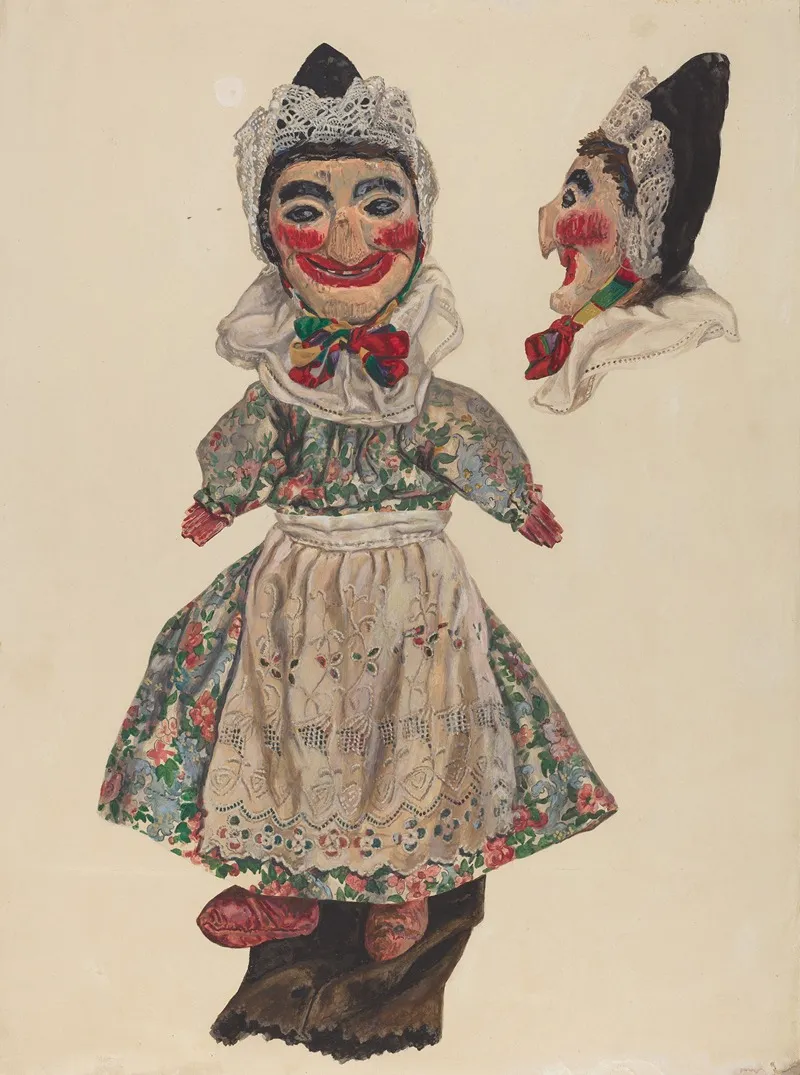 Puppet Judy by Dorothy Brennan - Canvas Print