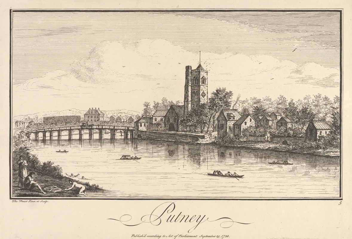 Putney by Thomas Preist - Canvas Print