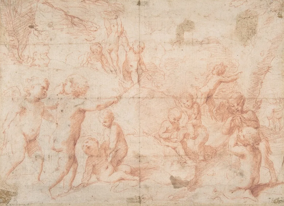 Putti And A Young Satyr At Play
