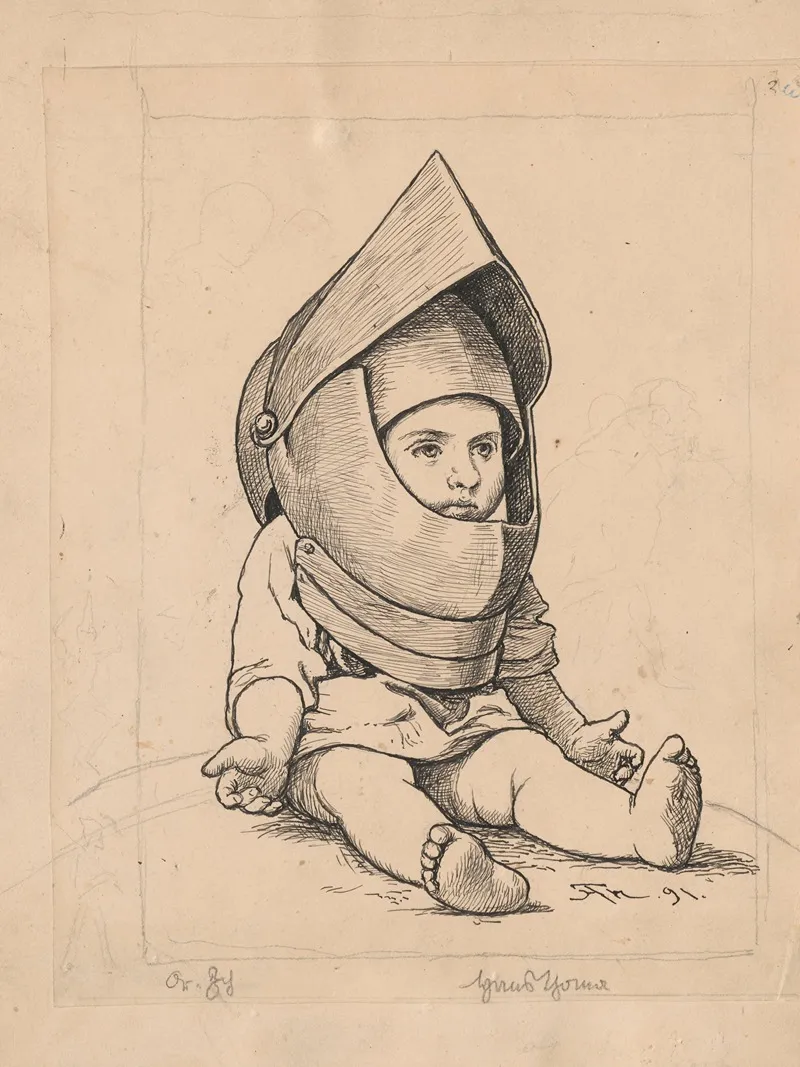 Putto In A Helmet