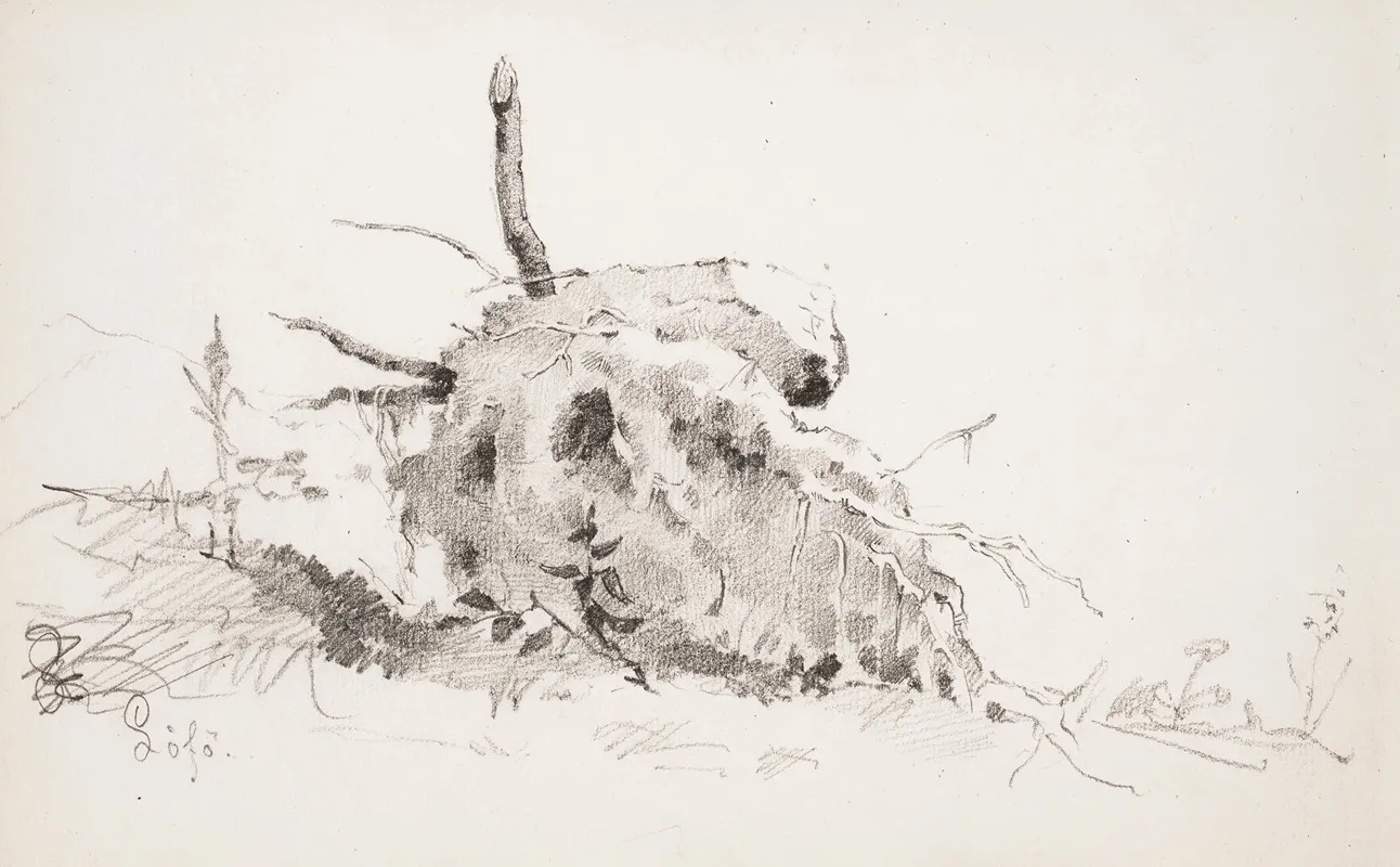 Puun Juurakko by Helene Schjerfbeck - Canvas Print