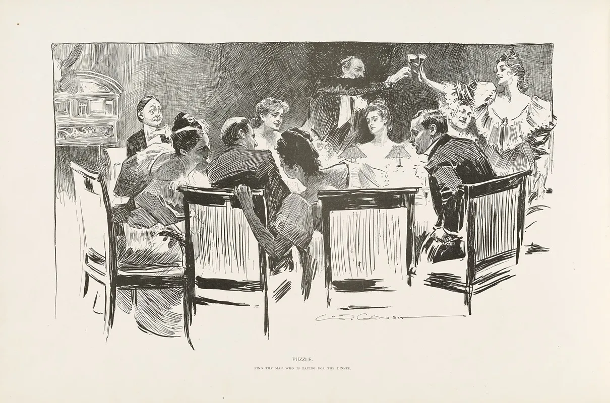Puzzle Find The Man Who Is Paying For The Dinner