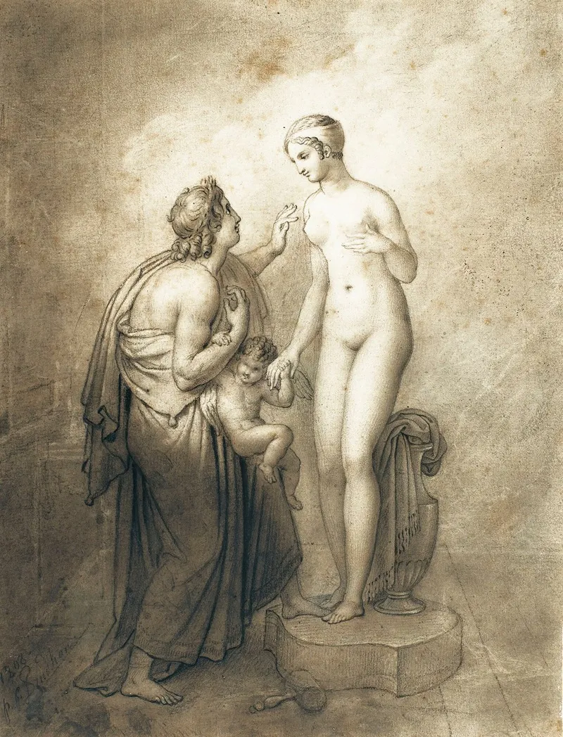 Pygmalion And Galatea 2 by Anne Louis Girodet-Trioson - Canvas Print