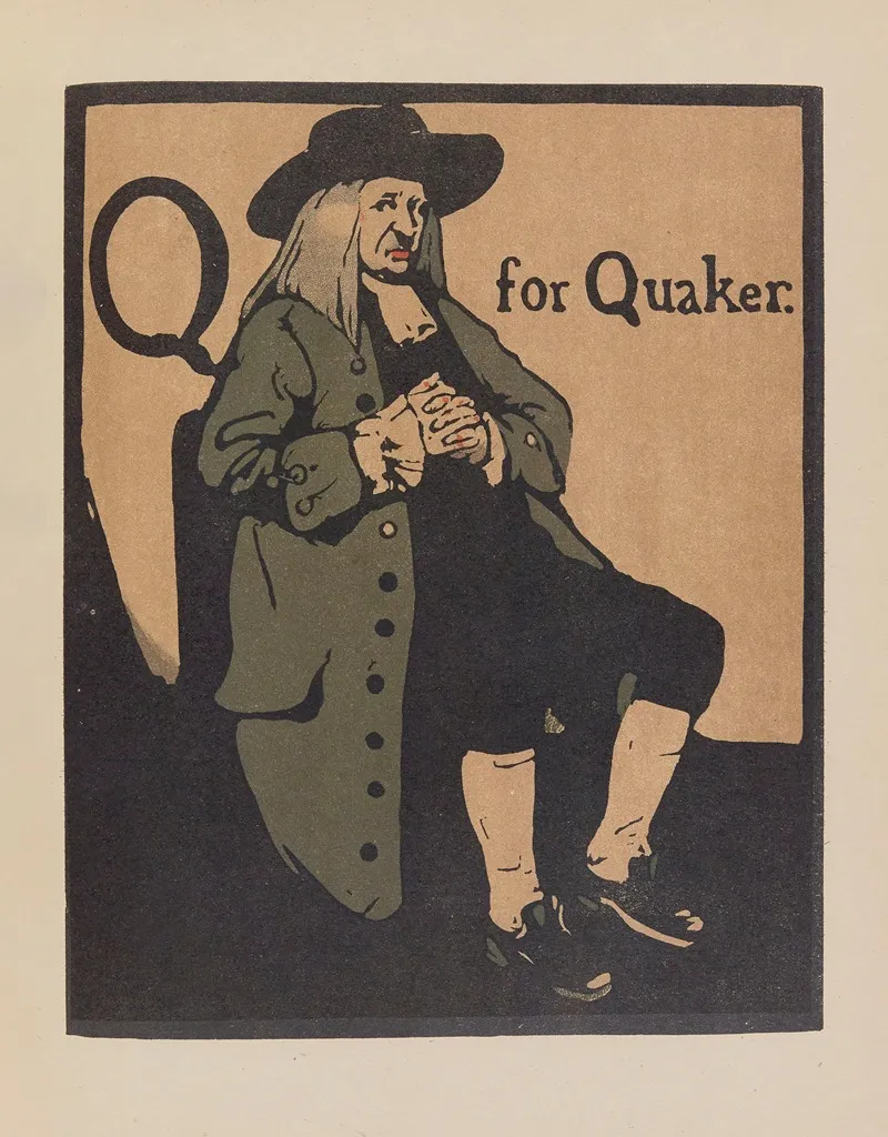 Q For Quaker by William Nicholson - Canvas Print