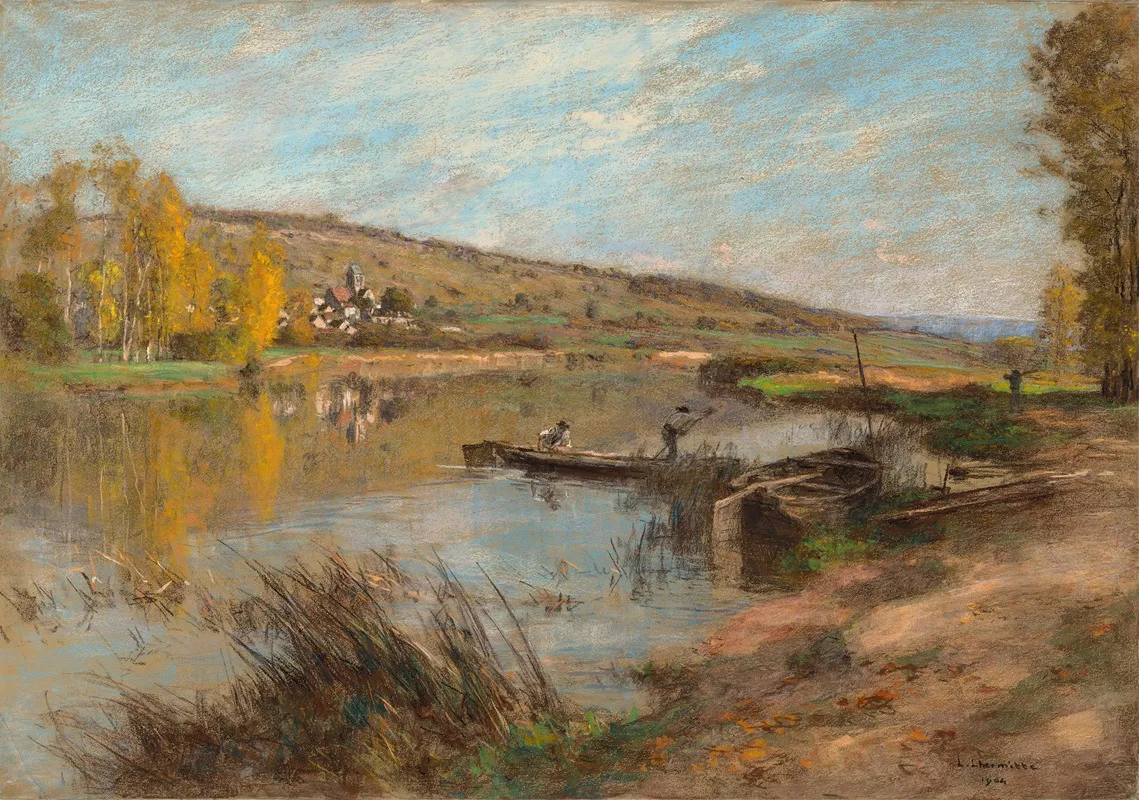 Quai Au Sable Charteves by Léon Augustin Lhermitte - Canvas Print