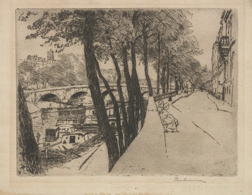 Quai Danjou In Paris by Józef Pankiewicz - Canvas Print