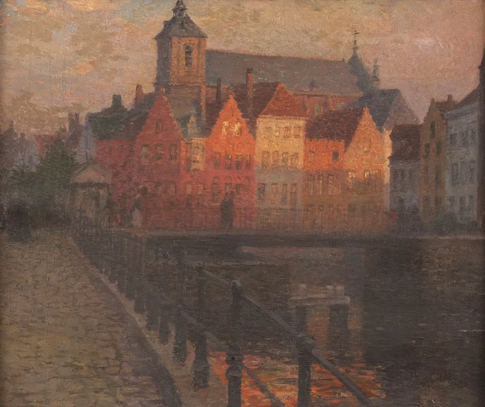 Quai De La Paille A Bruges by Paul Steck - Canvas Print