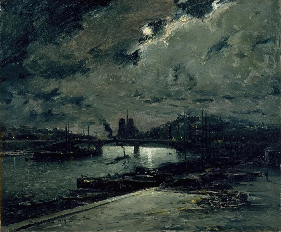 Quai De La Seine Paris Au Clair De Lune