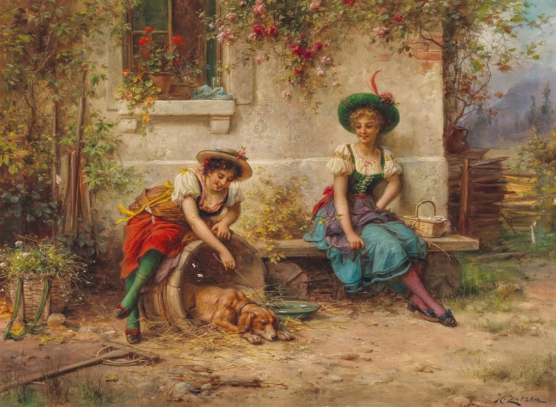 Qualgeister by Hans Zatzka - Canvas Print