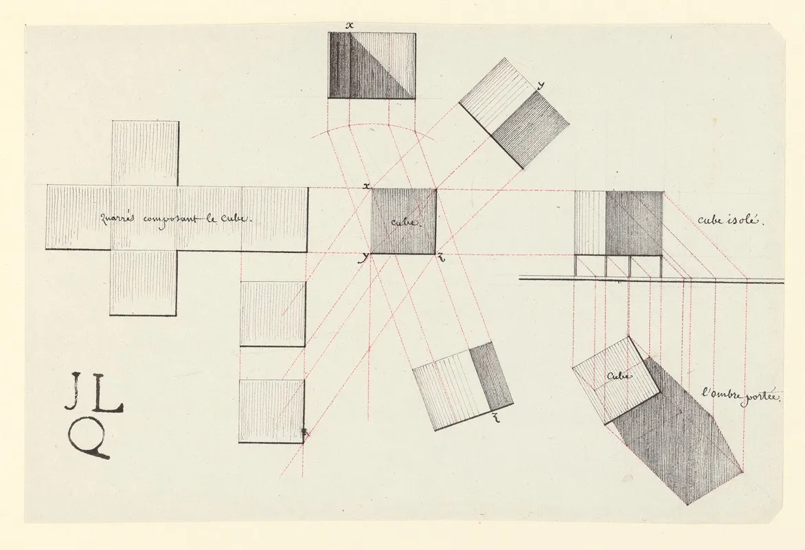 Quarres Composant Le Cube Cube Isole Lombre Portee