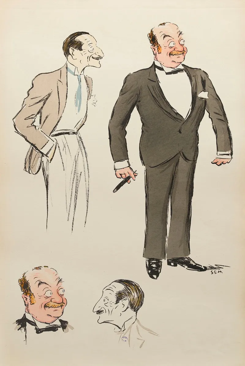 Quatre Etudes De Deux Personnages Masculins
