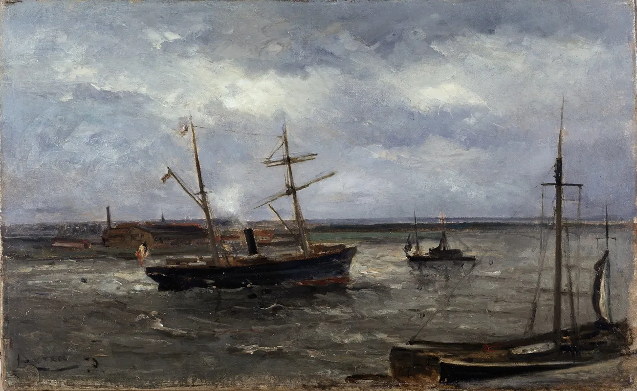 Quay In Antwerp by Louis Artan - Canvas Print
