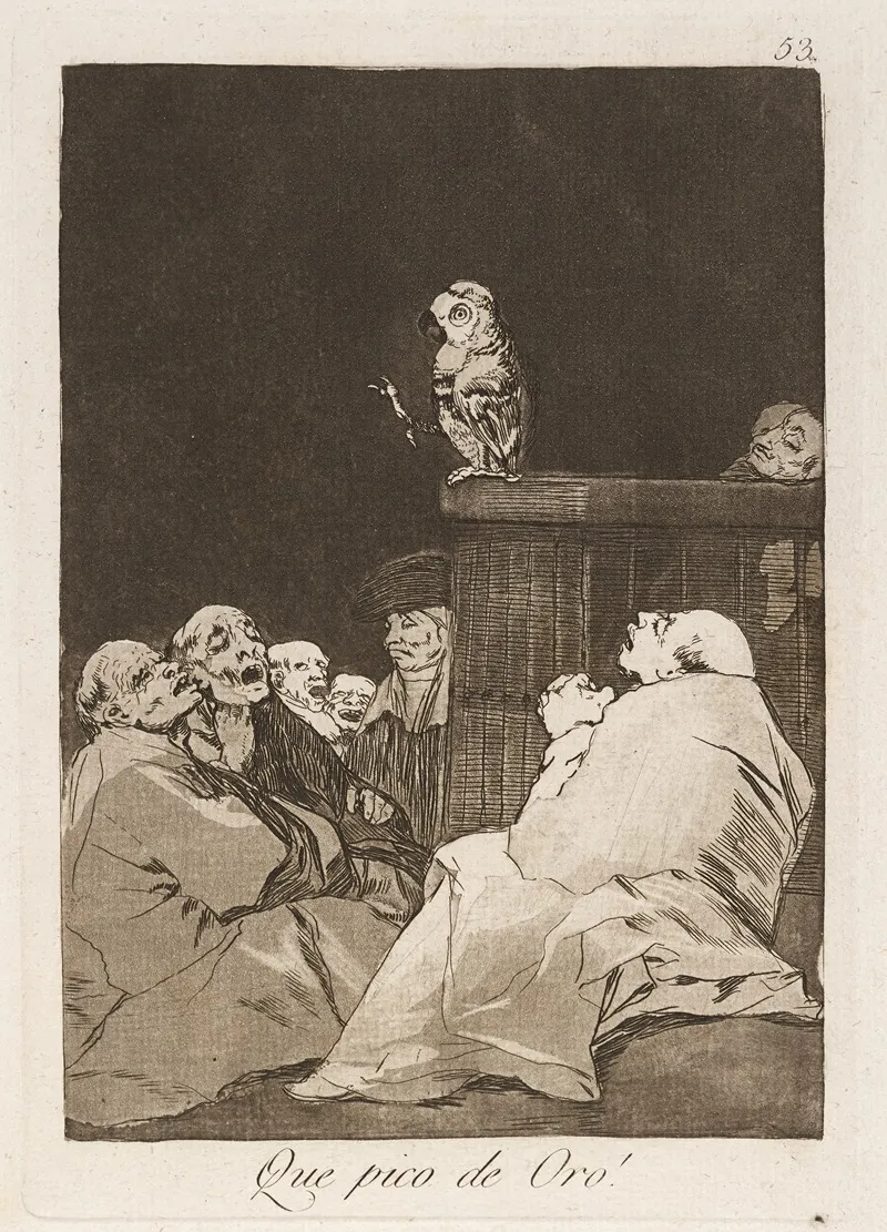 Que Pico De Oro What A Golden Beak by Francisco de Goya - Canvas Print