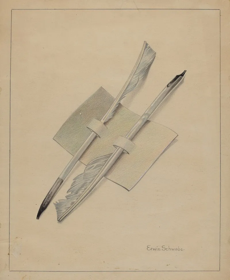 Quill Pens by Erwin Schwabe - Canvas Print