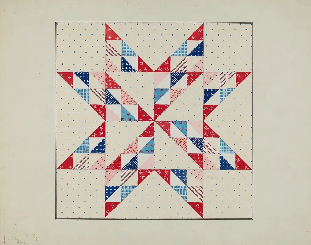 Quilt Eastern Star by Margaret Linsley - Canvas Print