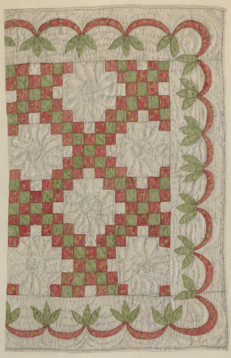 Quilt For Dolls Bed by Stella Mosher - Canvas Print