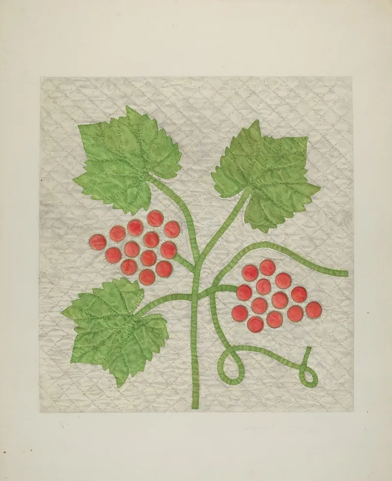 Quilt Grape Pattern by Cora Parker - Canvas Print