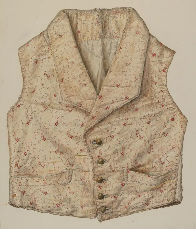 Quilted Silk Vest by Clarence Secor - Canvas Print