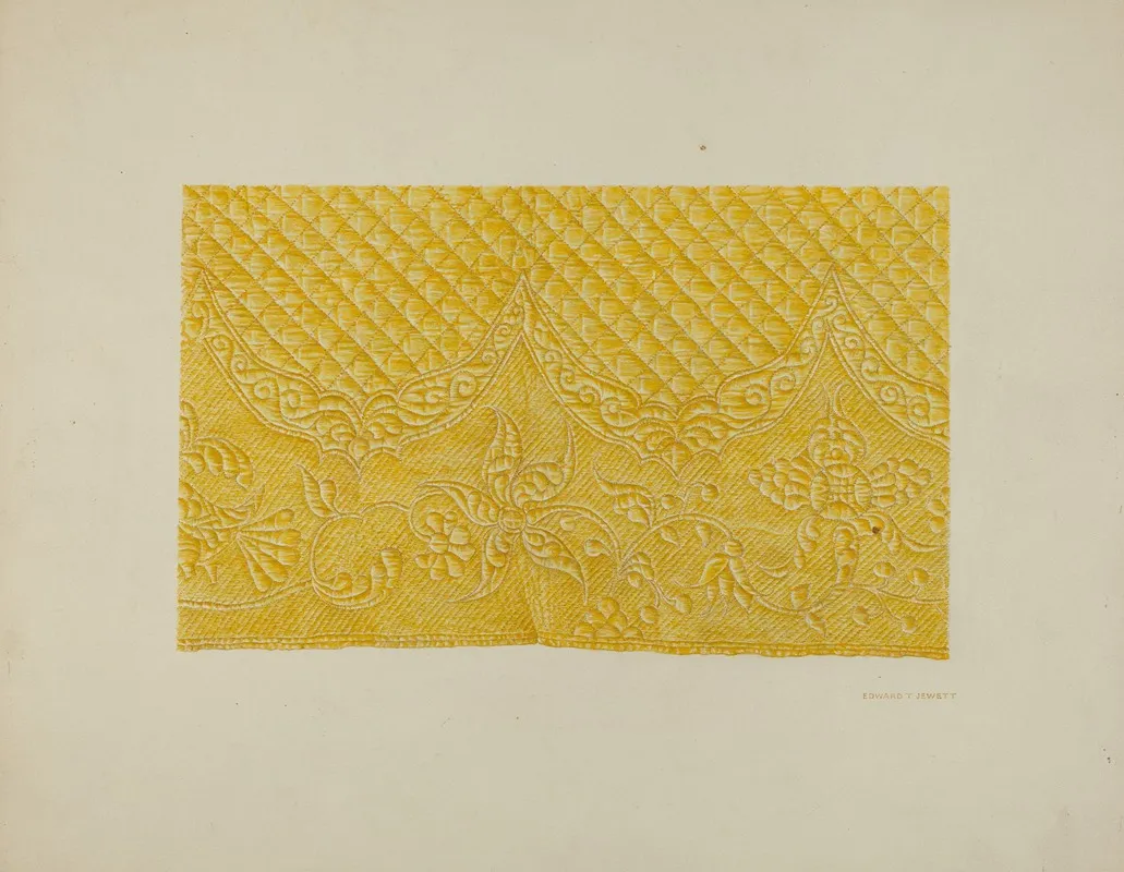 Quilting On Silk Detail by Edward Jewett - Canvas Print