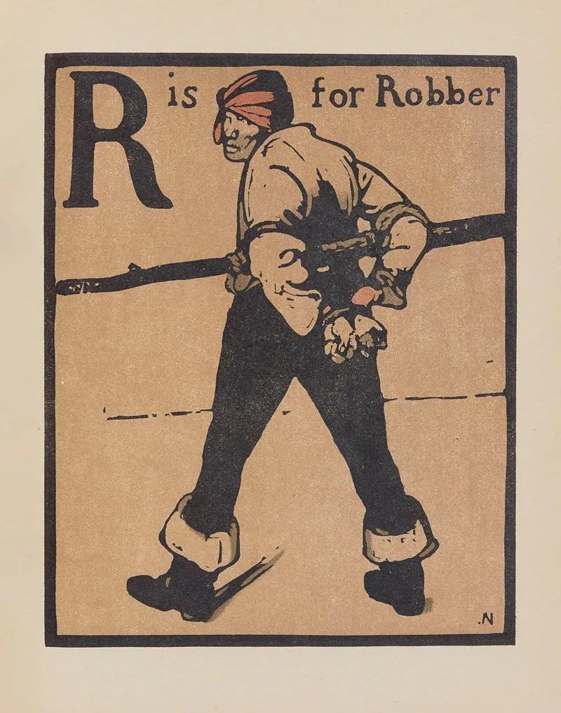R Is For Robber by William Nicholson - Canvas Print