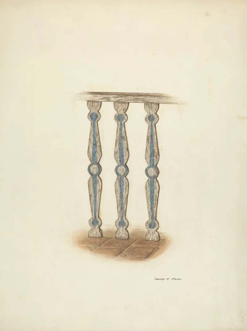 Railing Detail Of by George E. Rhone - Canvas Print