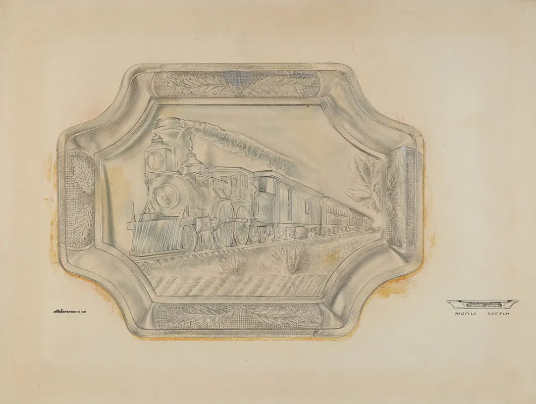 Railroad Platter by Ralph Atkinson - Canvas Print