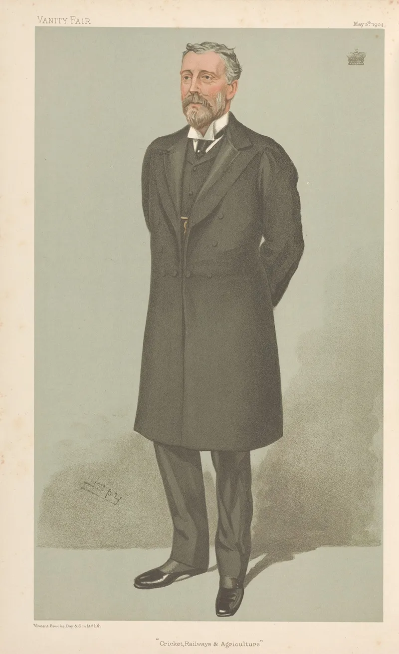 Railways Officals Crickets Railways And Agriculture Viscount Cobham 5 May 1904 by Leslie Matthew Ward - Canvas Print