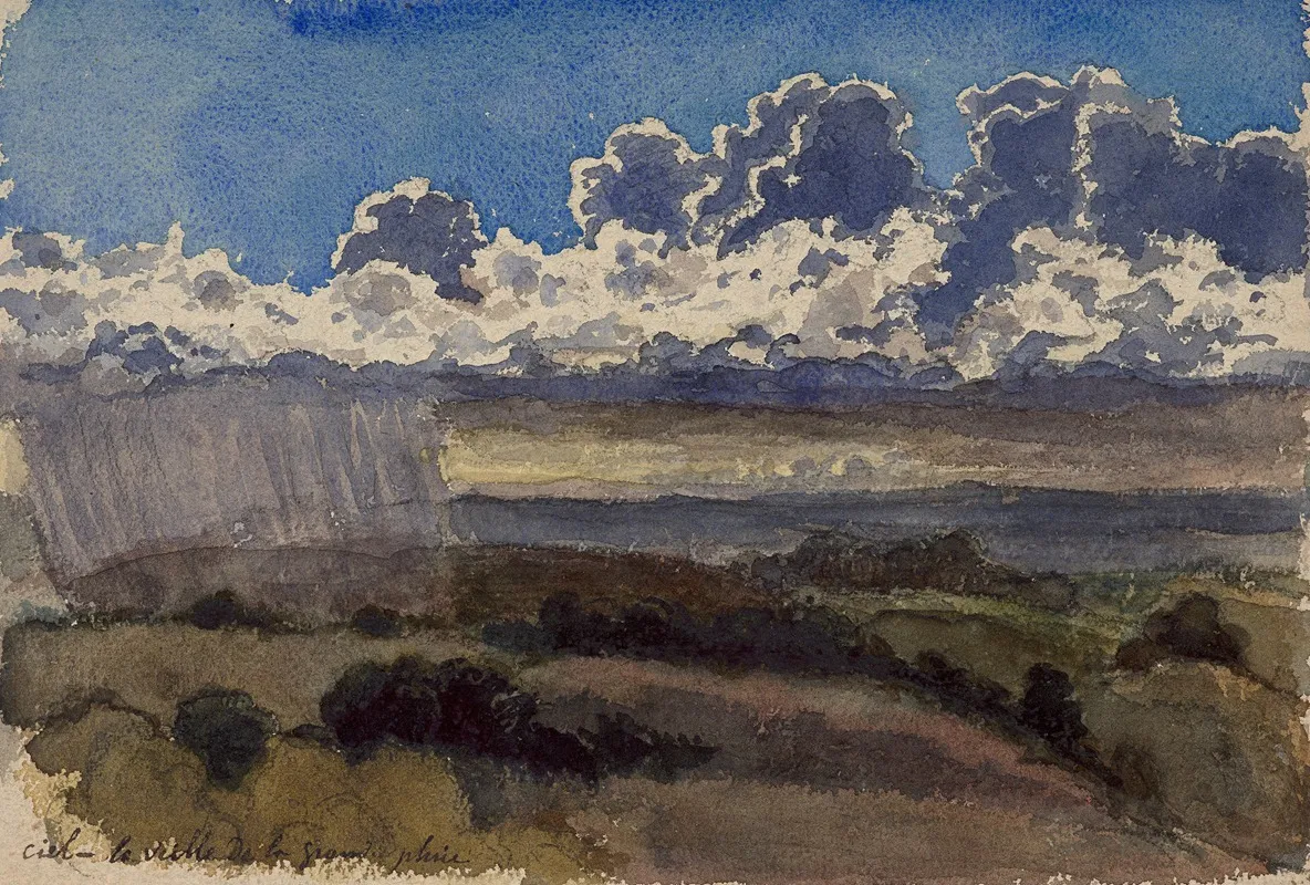 Rain Arriving On The Coast by Félix Bracquemond - Canvas Print