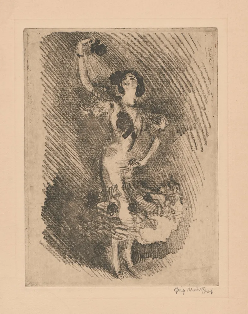 Raises A Rose by Józef Mehoffer - Canvas Print