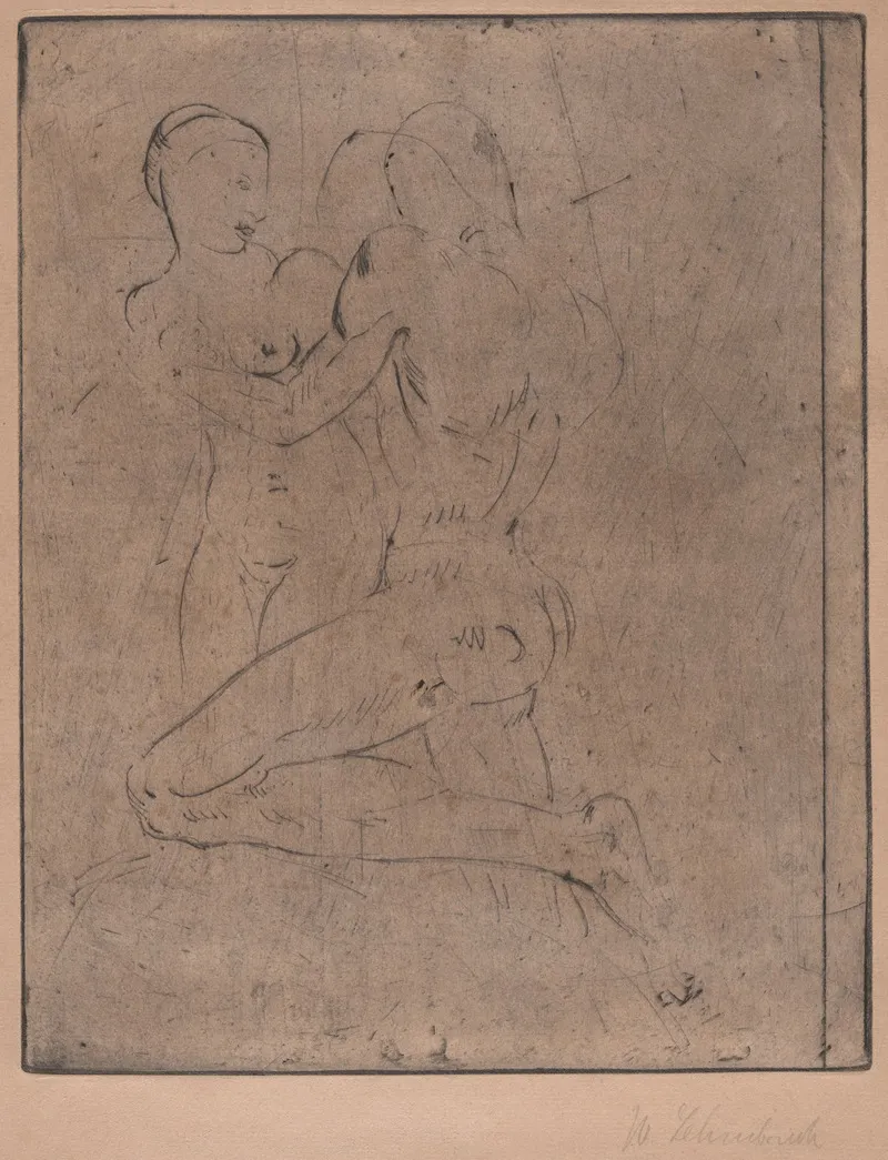 Rape Ii Raub Ii Weib Halb by Wilhelm Lehmbruck - Canvas Print