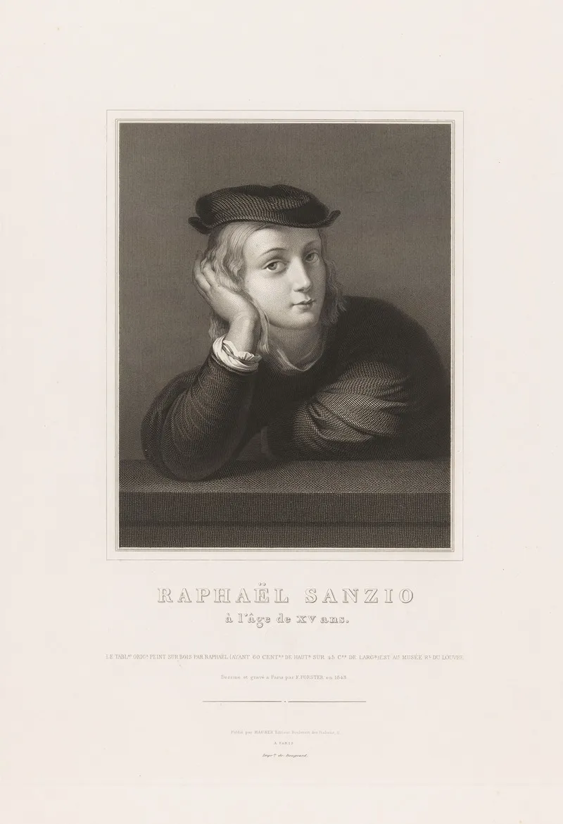 Raphael Sanzio A Lage De Xv Ans by Francois Forster - Canvas Print