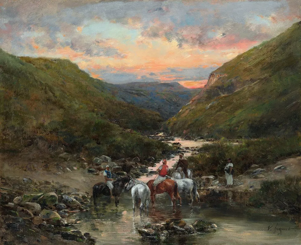 Ravine Near Biskra by Victor Huguet - Canvas Print