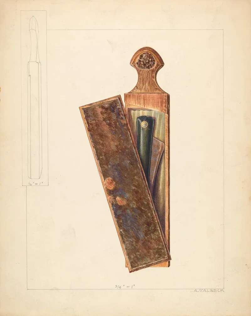 Razor Box And Razor by Alfred Walbeck - Canvas Print