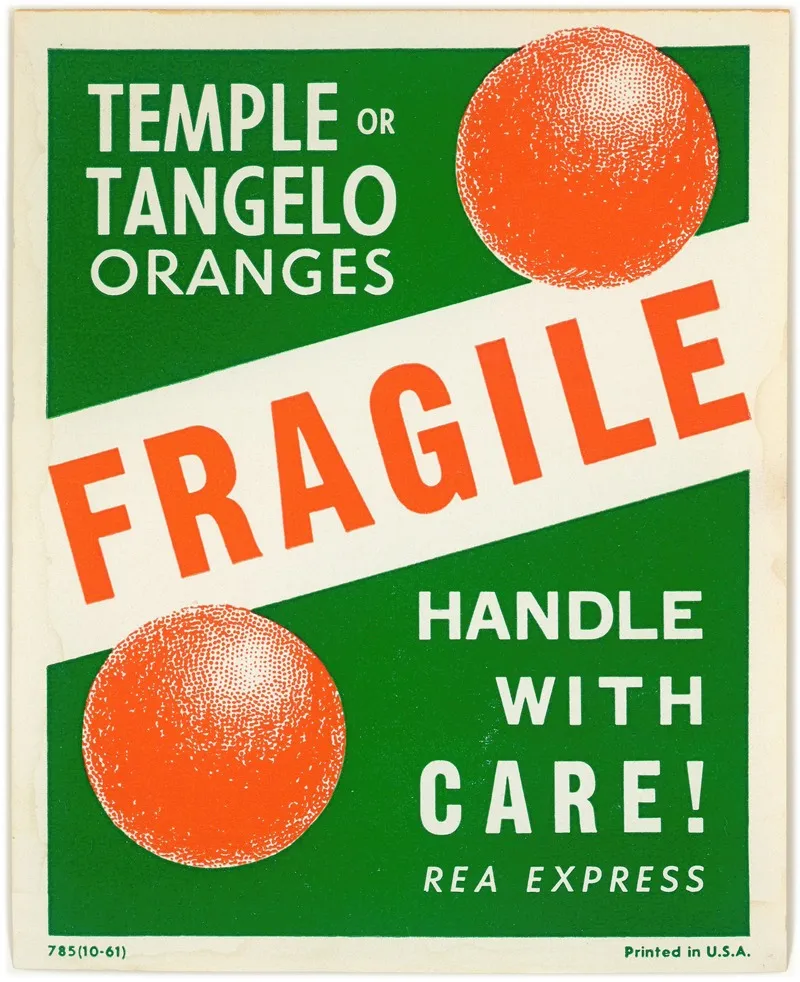 Rea Express Fragile Oranges Label