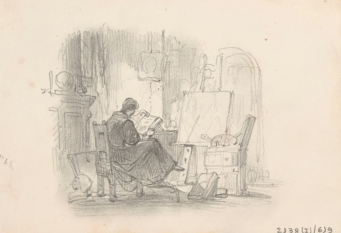 Reading Man In Painters Studio