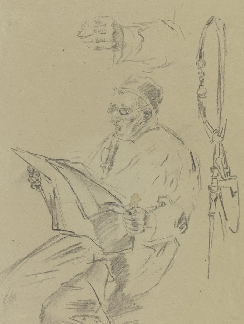 Reading Master Butcher by Anton Burger - Canvas Print