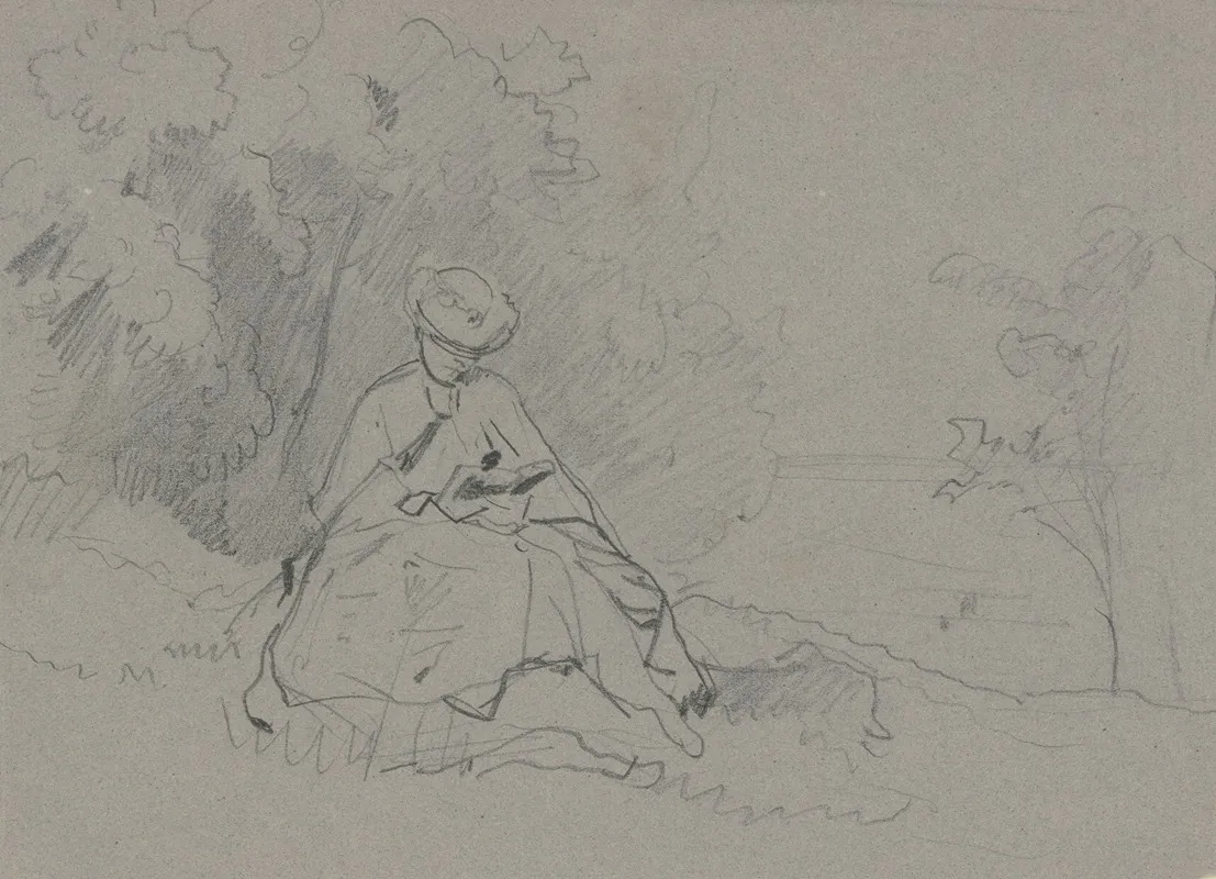 Reading Woman In The Outdoors by Philipp Rumpf - Canvas Print