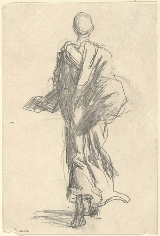 Rear View Of A Draped Figure