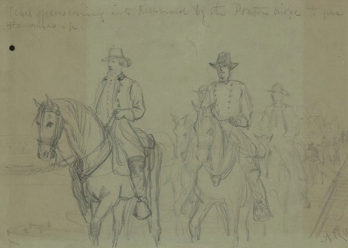 Rebel Officers Coming Into Richmond By The Ponton Bridge To Give Themselves Up